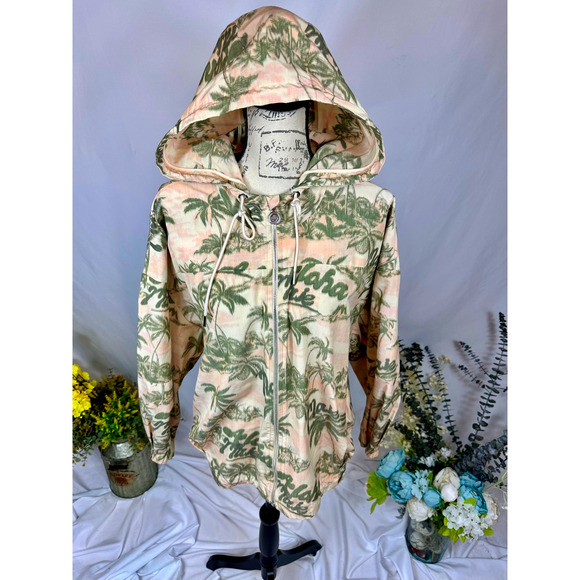 Maje Palm Tree Print Jacket with hood Size 40 (L) - Picture 10 of 16